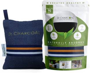 Dr. CHARCOAL Car Air Purifier Bag to remove Bad Smell & Moisture (Modish Neel, 200g) Portable Car Air Purifier