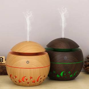sanbhav Wooden Grain Air Humidifier with LED Light | Portable Atomizer Portable Room Air Purifier