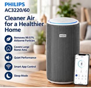 PHILIPS AC3220/60 Air Purifier for Home with Advanced Air Cleaning Technology Portable Room Air Purifi...