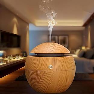 RJENTERPRISE Wood Grain Aroma Diffuser & Humidifier Ideal for Office Car & Home Portable Room Air Puri...