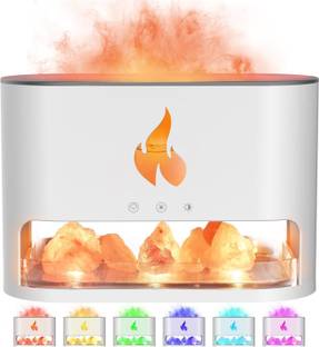 MANDANKA Humidifier Flame Aromatherapy Essential Oil Diffuser Himalayan Salt Diffuser Portable Room Ai...