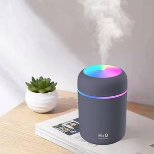 Chocozone 300ml USB Operated Cool Mist Humidifier for Car Home Office with Colorful Lights Portable Ro...