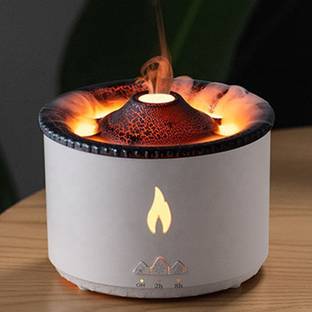 Dhyanut Aromatherapy Oil Diffusers Air Diffuser/Humidifier, 2Mist Flame and Volcano Portable Room Air ...