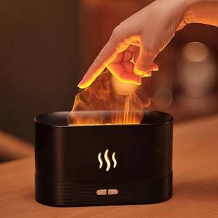 sanbhav Flame Effect Humidifier Essential Oil Diffuser LED Simulated Fire Mist Portable Room Air Purifier