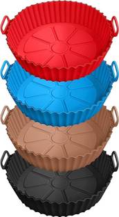 MOOZICO 4 Pcs Reusable Air Fryer Silicone Pots for Food Safe Air fryers Oven Accessories Airfryer Grill Pan