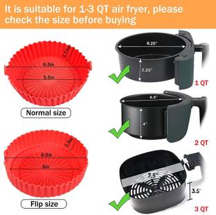 J3G Air Fryer Silicone Liners Food Safe Non Stick Air fryers Basket Oven Accessories Airfryer Grill Pan