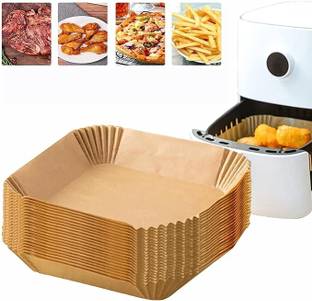 MARUTI TRENT Parchment for Baking Roasting Microwave (100 pcs Square air Fry Paper) Airfryer Grill Pan