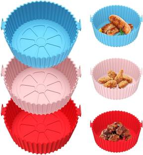 Rivihet Air Fryer Tray Silicone Baking Tray Multicolor Airfryer Tray