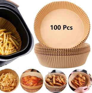 Ipsit 100PCS Fryer-Paper Disposable Paper Liner, Non-stick, Baking Paper & Oil-proof Airfryer Tray