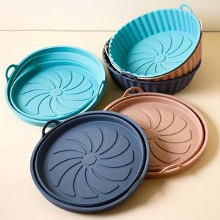 Tanlesa 6 pcs silicon air fryer different size tray set Airfryer Tray