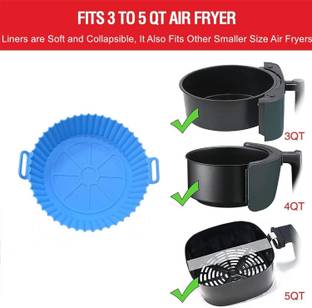FIMTOWN Air Fryer Liners I Round Silicone Basket Baking Tray Airfryer Tray