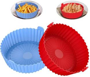 TAPAHPRIYAY 2PCS Air Fryer Silicone Pot Replacement of Parchment Paper Liners Airfryer Tray