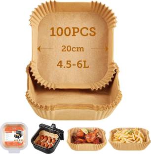 Seseno 100 Pcs Packet Heatproof Square Paper Liners for Air Fryers Airfryer Tray