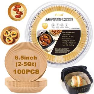 ZOVISU 100Pcs Air Fryer Disposable Paper Liner, Non-Stick Parchment Paper Plate Airfryer Tray