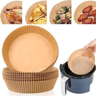 Bekner Air Fryer Paper Non-Stick Parchment Plate for Baking Microwave Frying 50 pc Airfryer Tray
