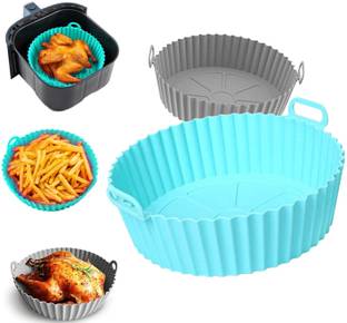 MINITUL round silicone air fayer Pot-4 PCS,Multicolor Airfryer Tray