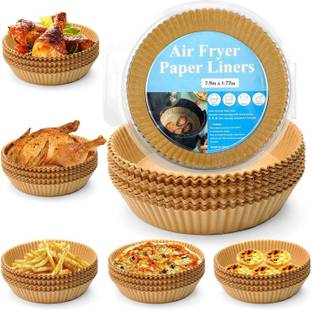 maruhub 50pcs Air Fryer Liner Paper Disposable Non-Stick Oil-Proof Parchment Airfryer Tray