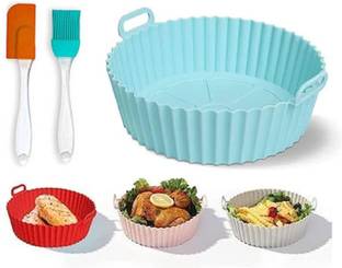 SCIVER Silicone Baking Tray Accessories with Ear Handles Airfryer Tray Airfryer Tray