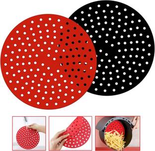 Bakeazy RA060-8 Inch Round Silicone Air Fryer Liners Reusable Air Fryer Mats Oven Baking Airfryer Tray