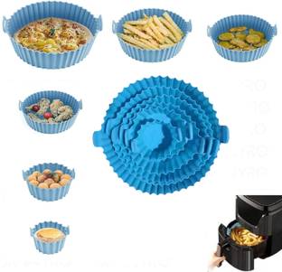 INDIWARRIOR Air Fryer Silicone Pot 6 pcs with Ear Handles, Silicone Pot Liner NGB07 Air Fryer