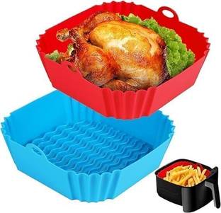 ZOVISU Air Fryer Silicone Pot 8.2'' Non-Stick Silicone Air Fryer Liners, Reusable Airfryer Tray