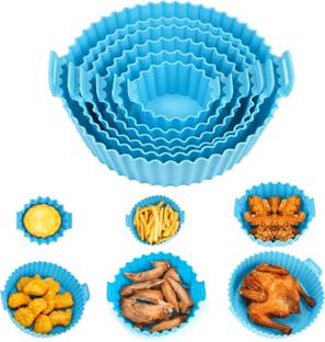 9Up Silicone Cake Mould Round Silicone Basket Baking Tray with Ear Handles Non-Stick Heat-Resistant Basket Baking Trays