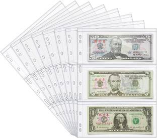 lewano Currency Sleeves Paper Money Collection Sheet (10 Sheets) Album