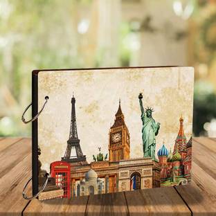 Decor1ders Wooden Scrap Book 7Wonder-PPhoto Album Memory Book Wooden Scrapbook Album
