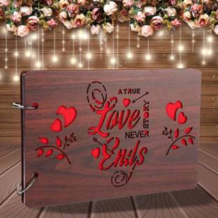 Decor1ders Wooden Scrap Book TrueLoveStoryPhoto Album Memory Book Wooden Scrapbook Album