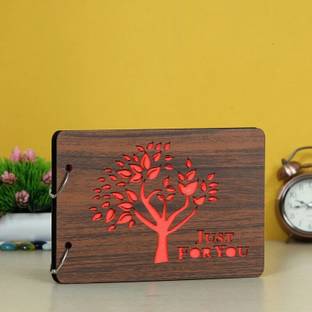 WEBELKART Wooden DIY Photo Album Scrapbook Memory Book, Photo Album Album