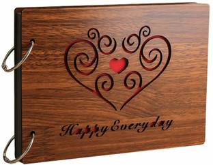ISHATVA WITH LOVE U Wooden Scrapbook Photo Album (Photo Size Supported: 7 x 5.5 Inch) Album