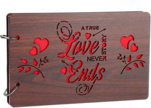 shashank elegent valentines wooden designer valentines day couple gift scrapbook Album