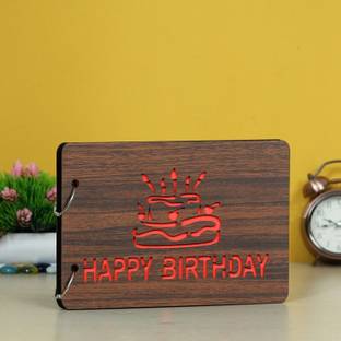 WEBELKART Wooden DIY Photo Album Scrapbook Memory Book, Photo Album Album