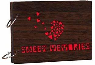 Gudki Scrapbook Photo Album For Decor, Personalised Photo Album With 30 Paper Sheets And 2 Metal Binding Rings Album