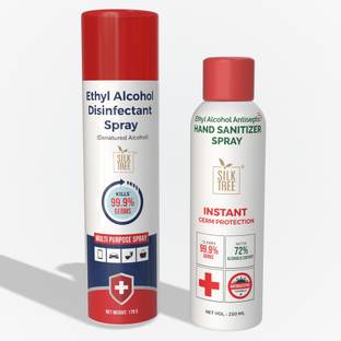 SILKTREE Surface & Toilet Disinfectant Spray and 360° Sanitizer Spray Combo Set