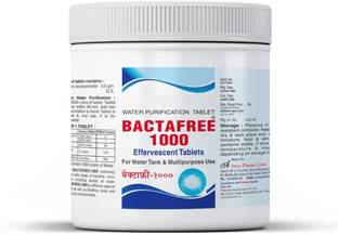 BACTAFREE 1000 Water Purification Tablets - Disinfectant tablet for Overhead and Underground Water Tank, Each Tablet for 1000 Litres, 150 Tablets Pack - 1,50,000 litres Purification, Pack of 1