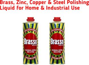Shyam Sarowar Brasso Metal Polish Liquid,100ml each - Zinc Copper Steel Brass Polishing Liquid