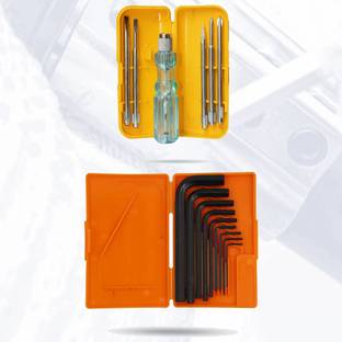 Hillgrove HGCM4M1 9Pcs Hex Allen Key Kit with 5in1 Screwdriver for Bike/Bicycle\/Guitar Allen Key Set