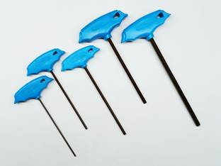 4MECH 2mm + 3mm + 4mm + 5mm + 6mm T-Type Allen Key, Hardened, Professional Quality Allen Key Set