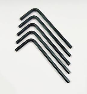4MECH 2mm L Type Hex Allen Key Hardened Chrome Vanadium Steel (Pack of 5) Allen Key Set