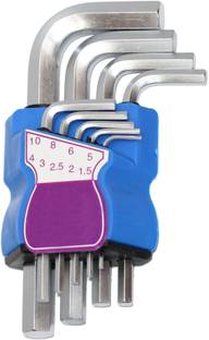 Digital Craft 9Pcs High Quality Portable Folding Key Hex Wrench Set Metric System Inner panner Allen Wrench Screw Repair Tools Allen Key Set