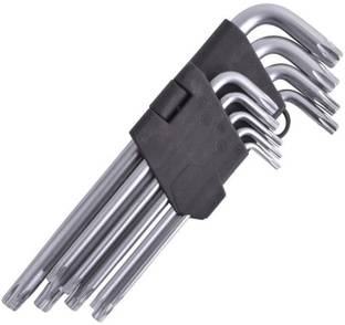 Tools Centre 9-Pieces Torx/Star Allen Key Set with Hole (T10 - T50) Allen Key Set
