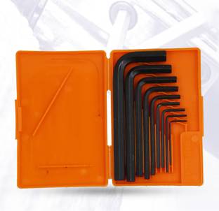 Hillgrove 9 Pieces AKS2 Full Hex Allen Key Kit Bolt Spanner Goti Wrench L Shape Repair Tool Set for Bike/Bicycle/Cycle/Guitar एलन की सेट