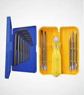 Kiesh 5 Pcs Combination Screwdriver Set with 9 Pcs Allen Key Set For Bike/Cycle/Guitar Combination Screwdriver Set