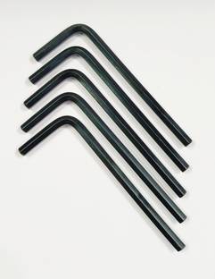 4MECH 7mm L-Type Hex Allen Key Hardened Chrome Vanadium Steel (Pack of 5) Allen Key Set