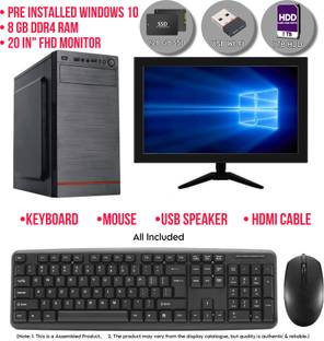 HNT Techno Solutions Intel Core i3 (6th Gen) (8 GB DDR4/1 TB/128 GB SSD/Windows 10 Pro/20 Inch Screen/i3 6th AIO by HnT_)