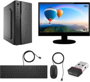 TECH- Assemblers Intel Core i3 (4 GB DDR3/500 GB/120 GB SSD/Windows 10 Home/18.5 Inch Screen/ENTI3-550-4GB_500-120-18.5LED) with MS Office