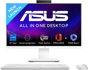 ASUS V400 AiO Series, All in One Desktop, 13th Gen Intel Core i7 (16 GB DDR5/1000 GB SSD/Windows 11 Home/27 Inch Screen/V470VA-KWPE006WS) with MS Office