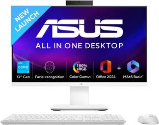 ASUS V400 AiO Series, All in One Desktop, 13th Gen Intel Core i3 (8 GB DDR5/512 GB SSD/Windows 11 Home/23.8 Inch Screen/V440VAB-KWPC001WS) with MS Office