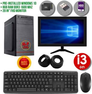 Cybertheory Intel Core i3 (6th Gen) (8 GB DDR3/1 TB/128 GB SSD/Windows 10 Pro/20 Inch Screen/i3 6th AIO by HnT)